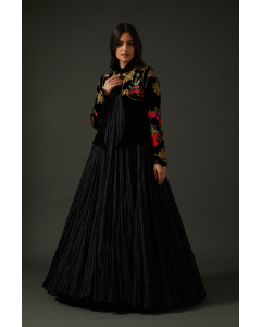 Black Embroidered Short Jacket