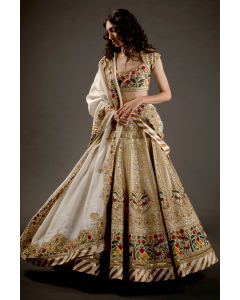 Women's Ivory Embroidered Lehenga Set