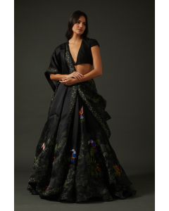 Women Black Lehenga Set