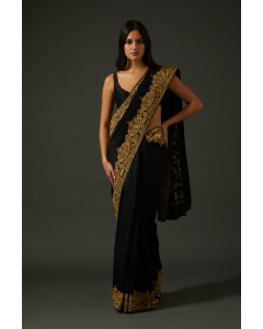 Embroidered Black Saree
