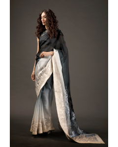 Embroidered Ombre Saree