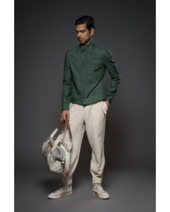Emerald Green Linen Jacket