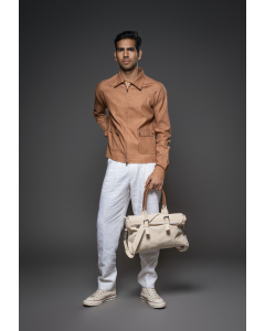 Camel Brown Linen Jacket