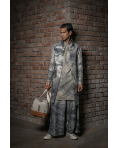 Printed Matka Silk Jacket