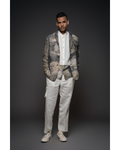 Printed Matka Silk Jacket
