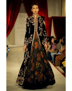 Black Embroidered Long Jacket