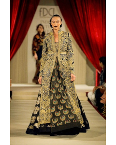Black Embroidered Long Jacket