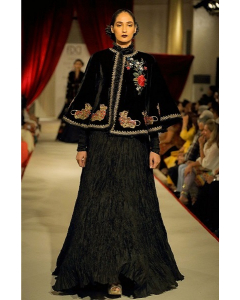 Black Embroidered Cape