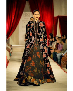 Black Embroidered Long Jacket