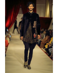 Black Embroidered Sherwani
