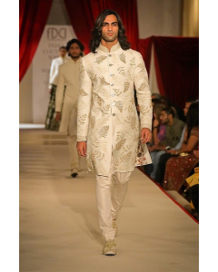 Ivory Hand Embroidered Sherwani