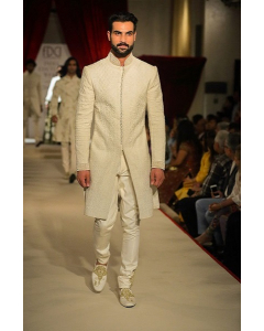 Ivory Embroidered Sherwani
