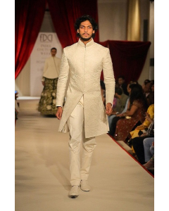 Ivory Machine Embroidered Sherwani