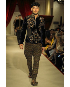 Black Sequin Embroidered Jacket