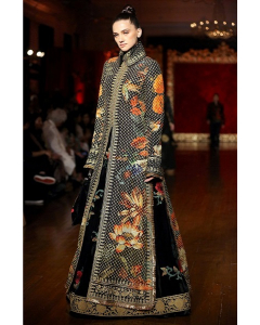 Black Printed And Embroidered Jacket