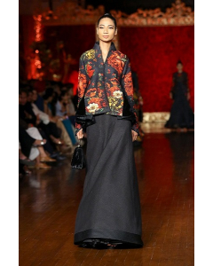 Black Printed Quilted Jacket