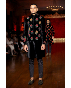 Black Hand Embroidered Jacket