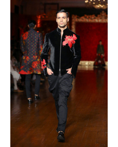 Black Hand Embroidered Jacket