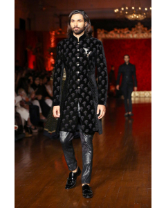 Black Embroidered Sherwani