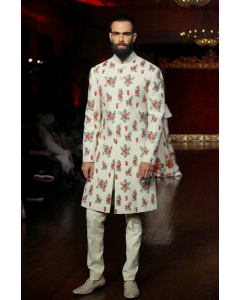 Ivory Embroidered Sherwani