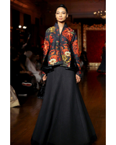 Black Flared Lehenga Skirt