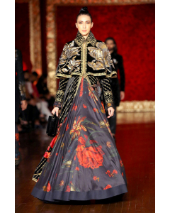Indigo Blue Printed Anarkali