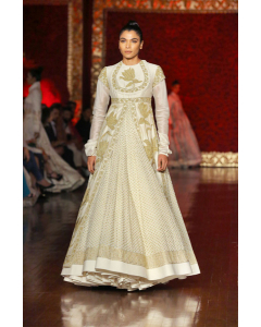 Ivory Embroidered Front Split Anarkali