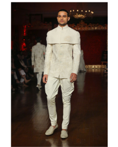 Ivory Quilted Bandhgala Jacket
