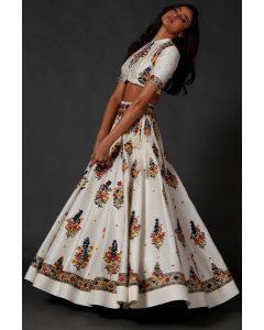 Ivory Embroidered Lehenga Set