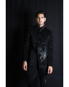 Black Mens Bandhgala