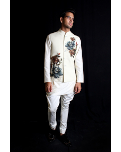 Ivory Digital Print Bundi