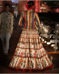 Floral Printed Lengha With Velvet Jacket