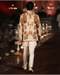 Multicolor Light Matka Silk Bandhgala Set