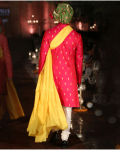 Fuchsia Brocade Sherwani Set