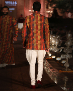 Quilted Chanderi Bandhgala Set